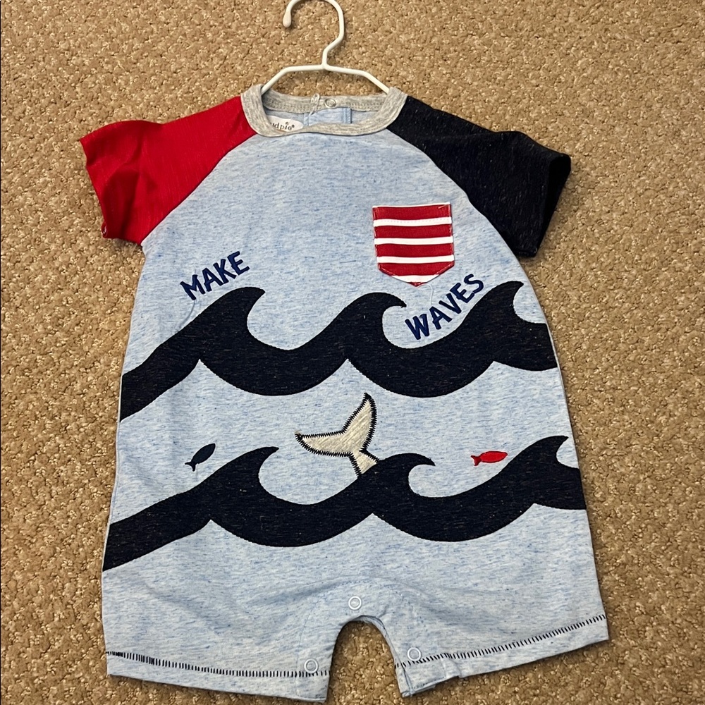 Mud Pie Red and Blue Kids One Piece